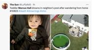 Parents remember Marcus as the 2-year-old toddler tragically passed away after drowning in the neighbor's pool. (Image via Twitter)